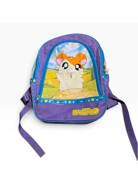 Y2k 2003 Hamtaro Purple Blue Bag Backpack Rare Vintage